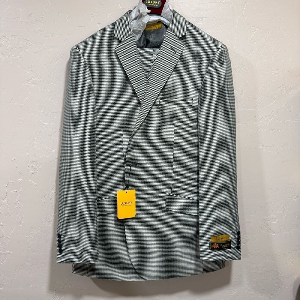Luxury Paris-France 3 piece Houndstooth Suit